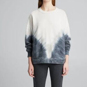 Free People MOVEMENT Metti Ombre Sweatshirt Size Large White and gray